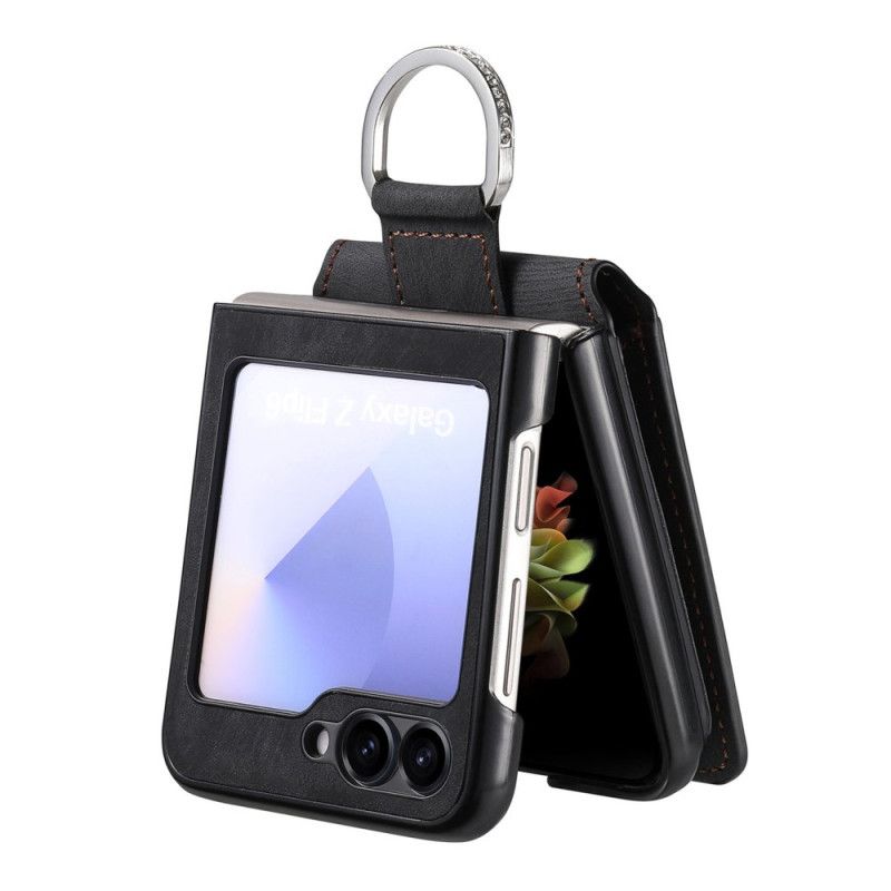 Deksel Samsung Galaxy Z Flip 7 Fe Mobildeksel Semsket Skinneffekt Med Kortholder
