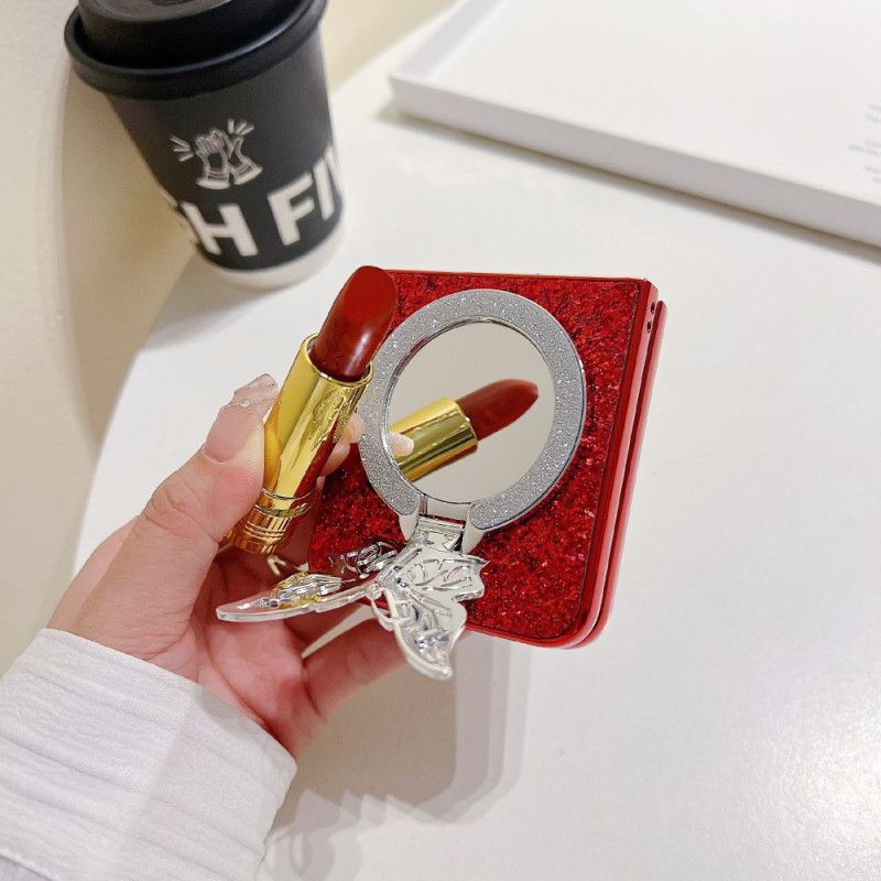 Deksel Samsung Galaxy Z Flip 7 Fe Rhinestone-sommerfuglstativ