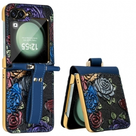 Deksel Samsung Galaxy Z Flip 7 Fe Skulderrem Med Blomsterdesign