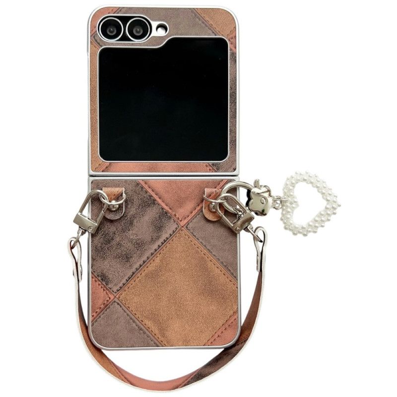 Deksel Til Samsung Galaxy Z Flip 7 Fe Diamantmønster Med Stropp