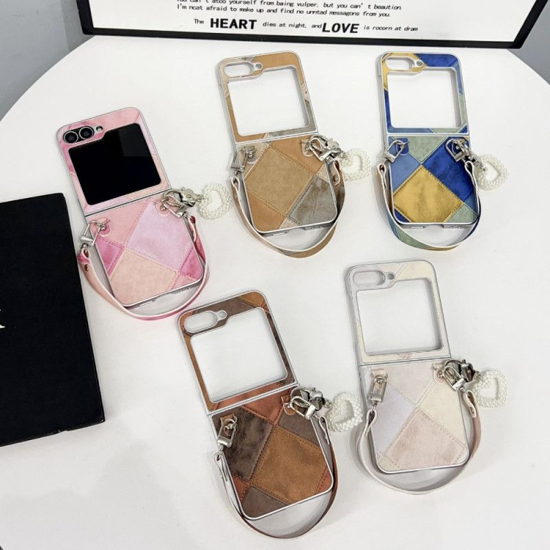 Deksel Til Samsung Galaxy Z Flip 7 Fe Diamantmønster Med Stropp