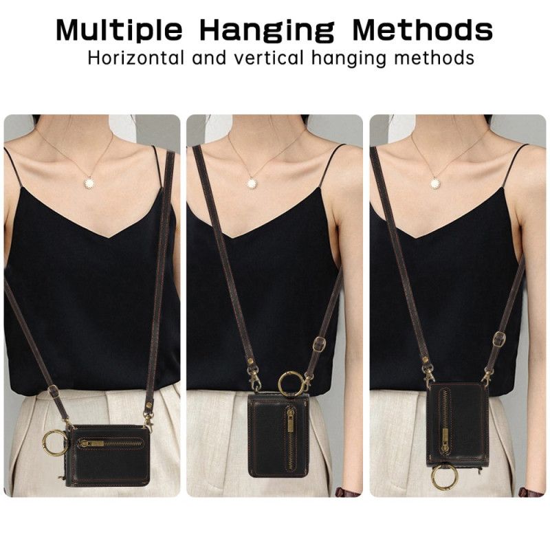 Deksel Til Samsung Galaxy Z Flip 7 Fe Lommebok Og Skulderstropp Med Glidelås