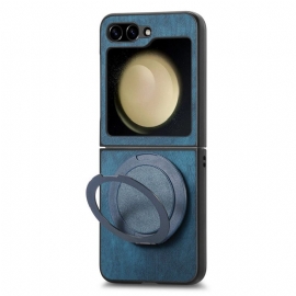 Deksel Til Samsung Galaxy Z Flip 7 Fe Semsket Skinneffekt Med Roterende Stativ