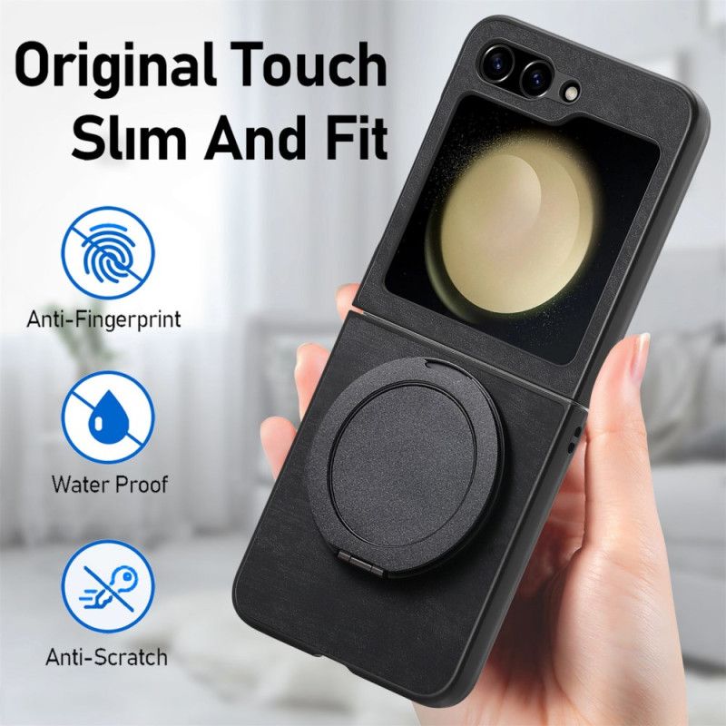 Deksel Til Samsung Galaxy Z Flip 7 Fe Semsket Skinneffekt Med Roterende Stativ