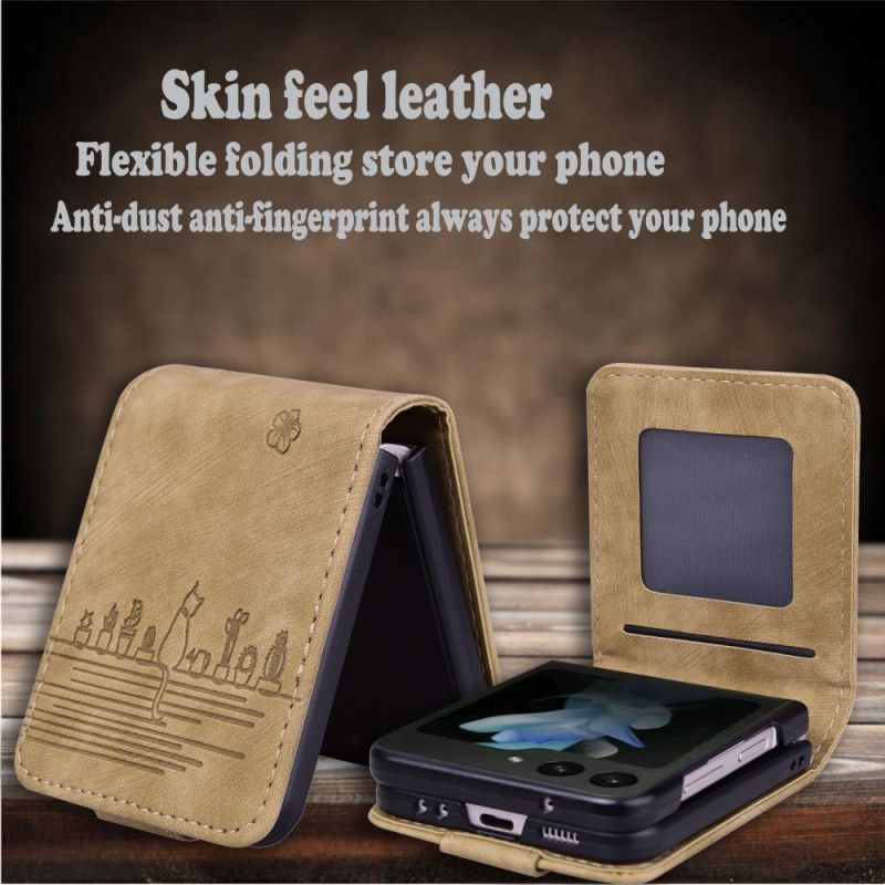 Etui Samsung Galaxy Z Flip 7 Fe Kortholder Med Kattemotiv