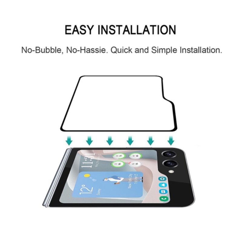 Skjermbeskytter I Herdet Glass For Samsung Galaxy Z Flip 7 Fe / Z Flip 6. Svarte Kanter