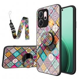 Deksel Oppo Reno 14f 5g Mobildeksel Patchwork-stativ Og Snor