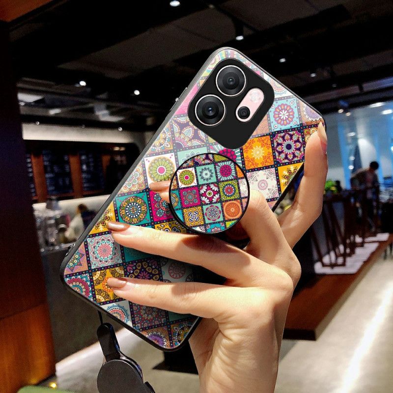 Deksel Oppo Reno 14f 5g Mobildeksel Patchwork-stativ Og Snor