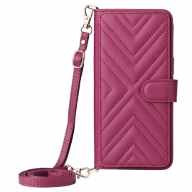 Folio Deksel Til Oppo Reno 14f 5g Premium Design Med Skulderstropp Og Snor