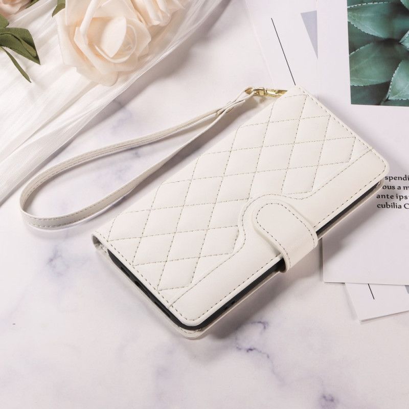 Folio Deksel Til Oppo Reno 14f 5g Vattert Med Stropp Og Skulderstropp