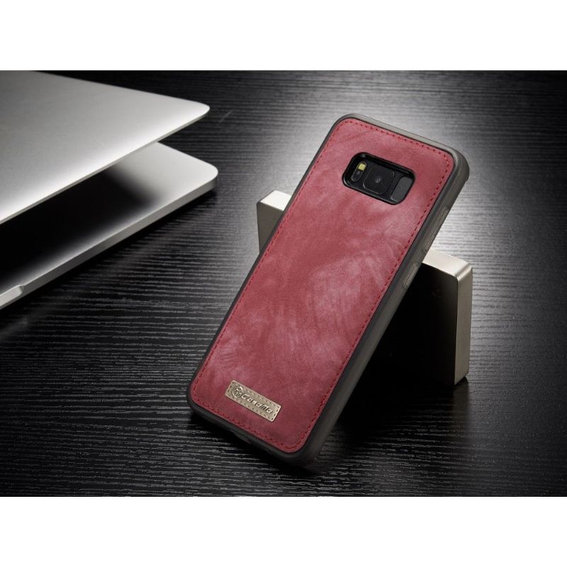 Deksel Folio Deksel Til Samsung Galaxy S8 Plus Kortholder - Rød