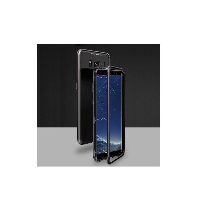 Deksel Til Samsung Galaxy S8 Plus Magnetisk Avtagbar Bakside I Herdet Glass