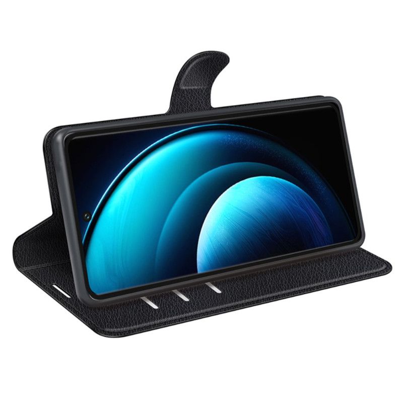 Folio Deksel Vivo X100 Pro Litchi Kunstskinn Beskyttelse Deksel