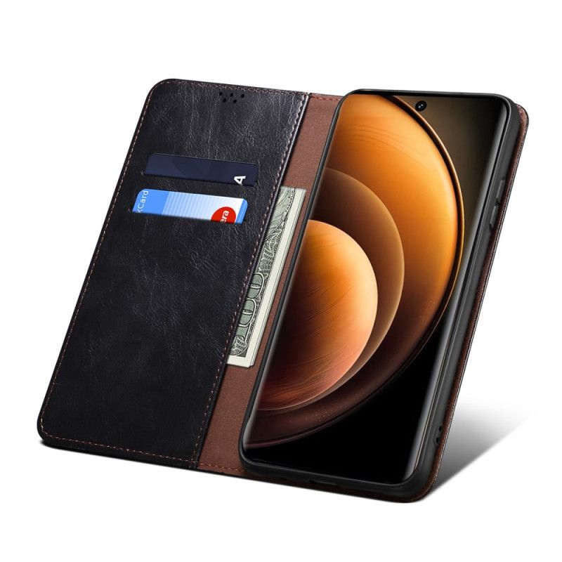 Folio Deksel Vivo X100 Pro Vokset Kunstskinn