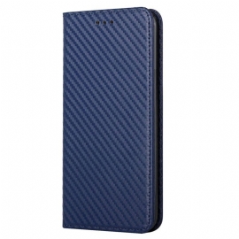 Beskyttelse Deksel Til Samsung Galaxy S23 5G Med Kjede Folio Deksel Strappy Carbon Fiber Style
