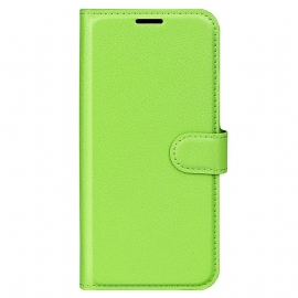 Folio Deksel Til Samsung Galaxy S23 5G Klassisk Litchi-skinneffekt
