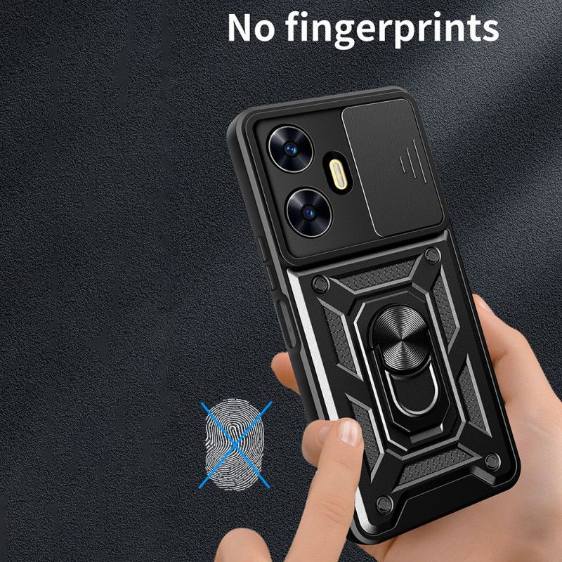 Deksel Realme C55 Mobildeksel Ringholder Og Glidende Linsebeskytter