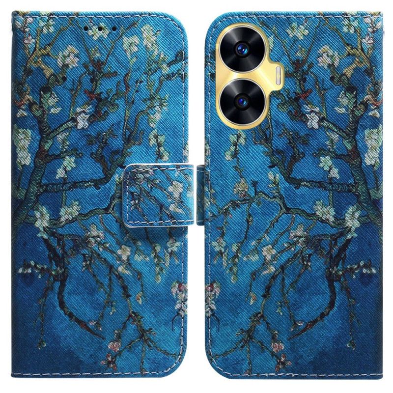 Folio Deksel Realme C55 Aprikosblomster