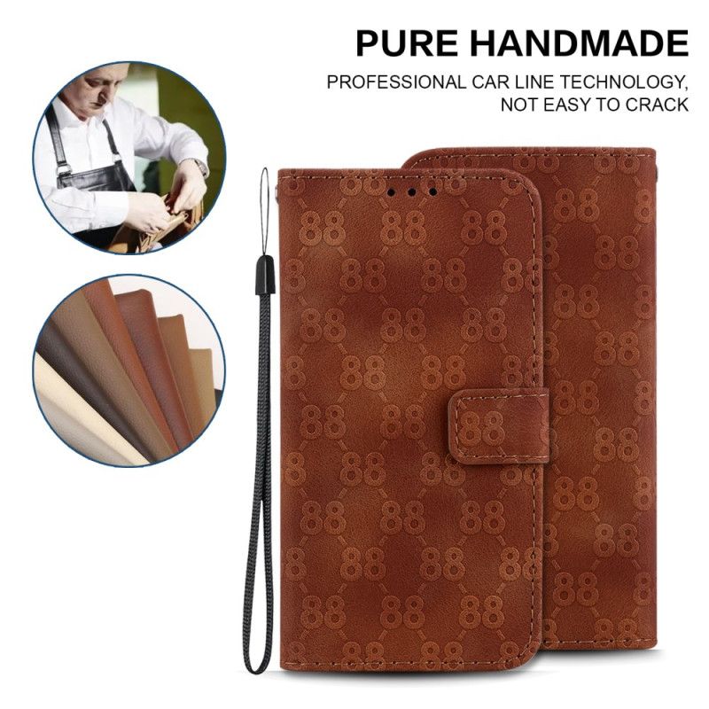 Folio Deksel Realme C55 Design 88 Med Stropp Beskyttelse Deksel