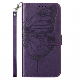 Folio Deksel Realme C55 Lommebok Med Blomstermønster Og Sommerfuglmønster Beskyttelse Deksel