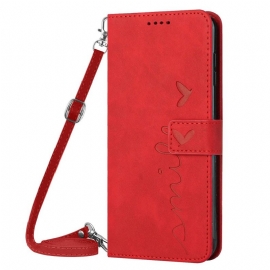 Folio Deksel Realme C55 Smil Med Skulderstropp