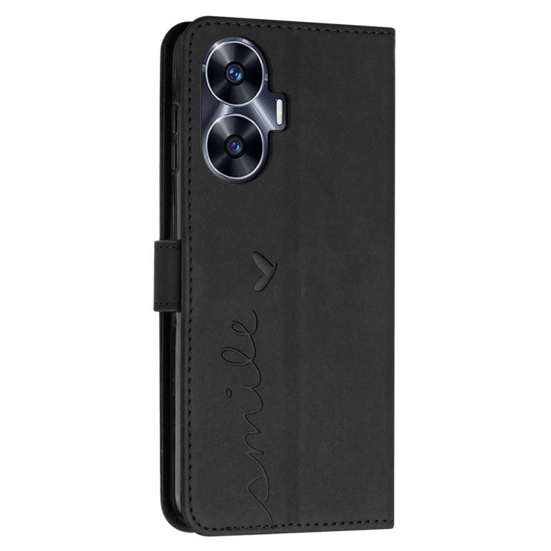 Folio Deksel Realme C55 Smil Med Skulderstropp