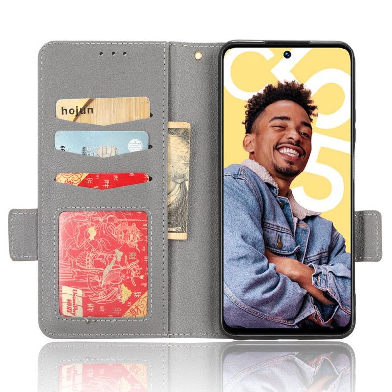 Lærdeksel Folio Deksel Realme C55 Mobildeksel Slank Lommebok Med Stropp