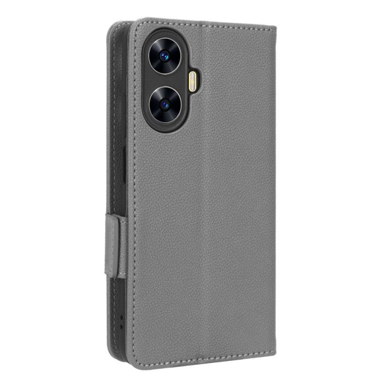 Lærdeksel Folio Deksel Realme C55 Mobildeksel Slank Lommebok Med Stropp