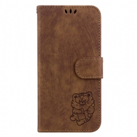 Lærdeksel Folio Deksel Realme C55 Mobildeksel Søt Tiger