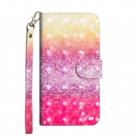 Lærdeksel Til Realme C11 Magenta Glittergradient