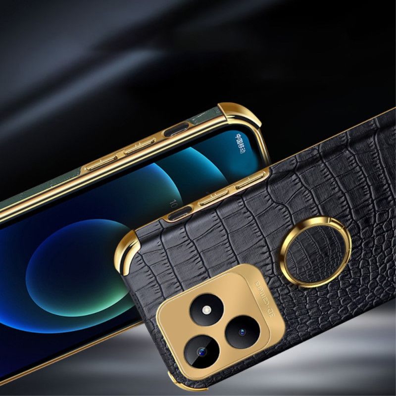 Deksel Realme C53 Ringholder Med Krokodilletekstur