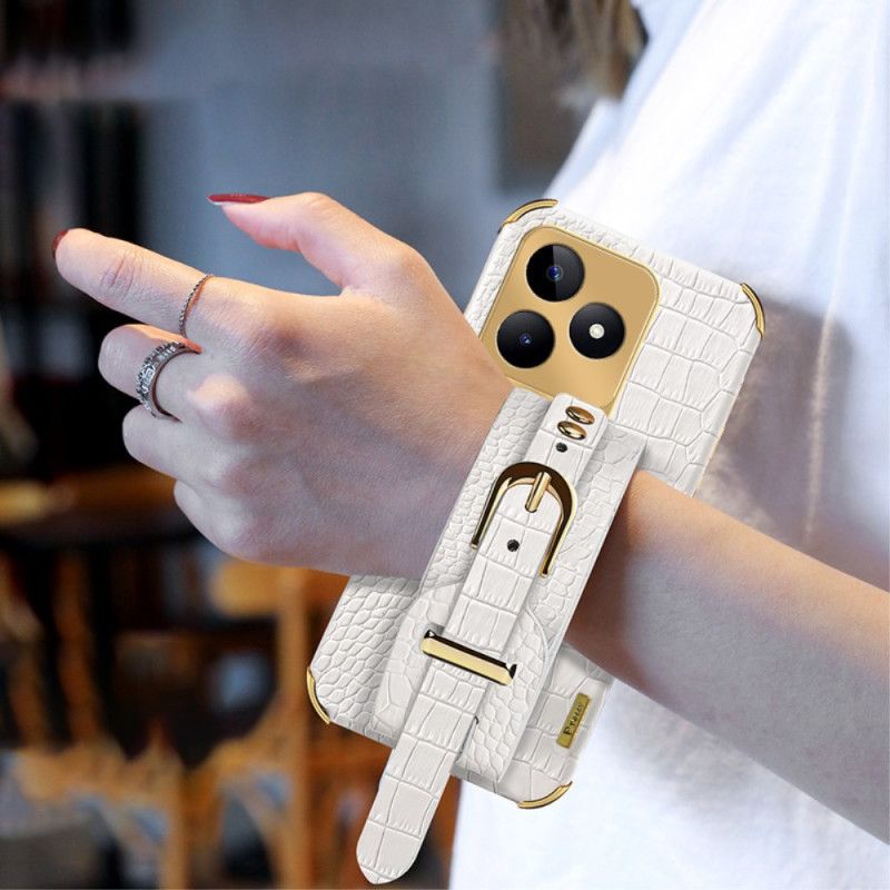 Deksel Til Realme C53 Armbåndsstøtte Med Krokodilletekstur