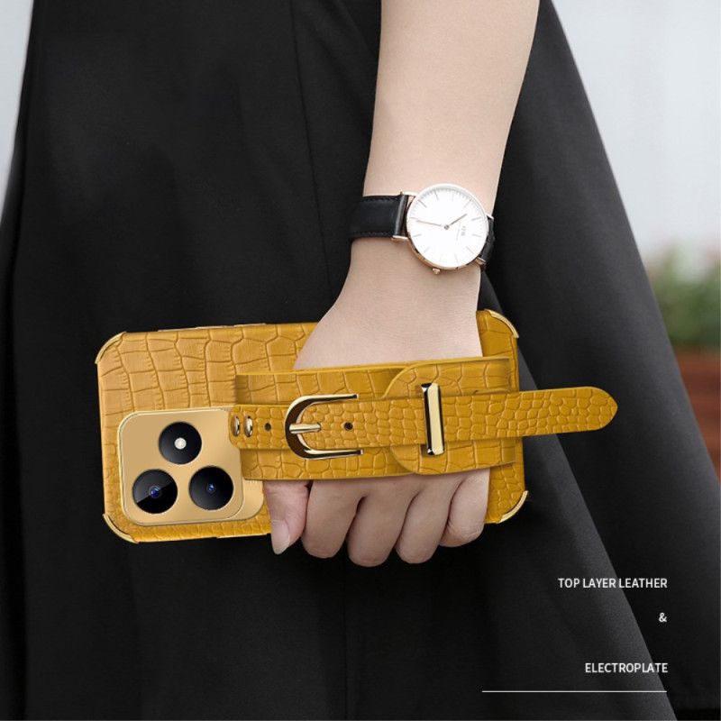 Deksel Til Realme C53 Armbåndsstøtte Med Krokodilletekstur