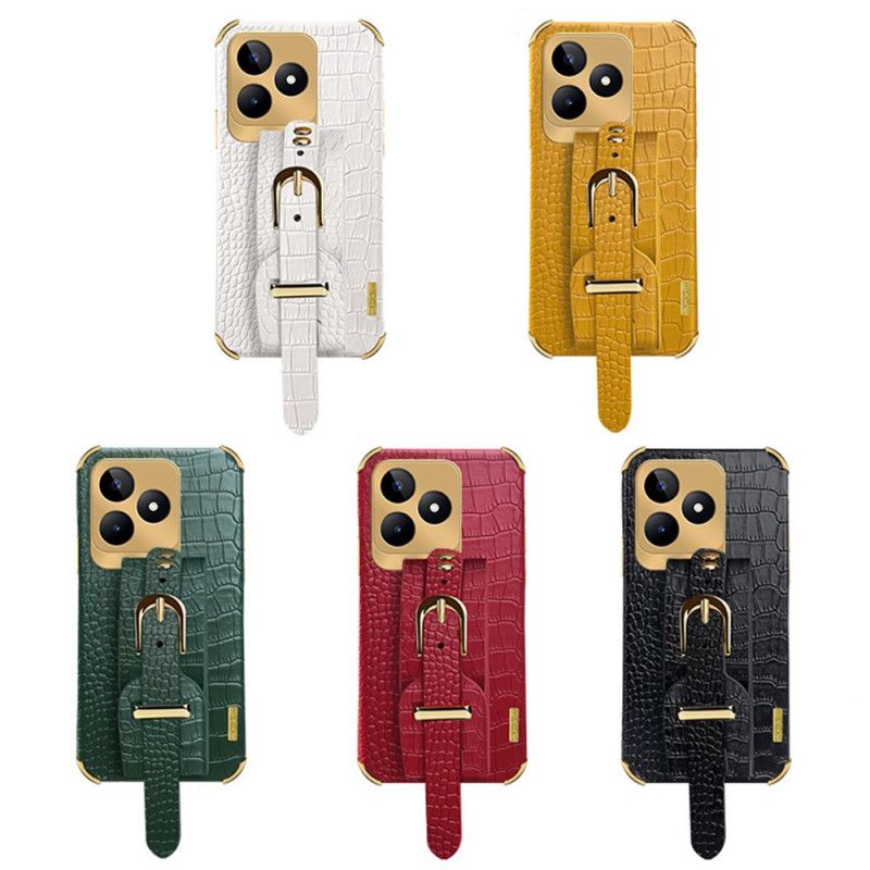 Deksel Til Realme C53 Armbåndsstøtte Med Krokodilletekstur