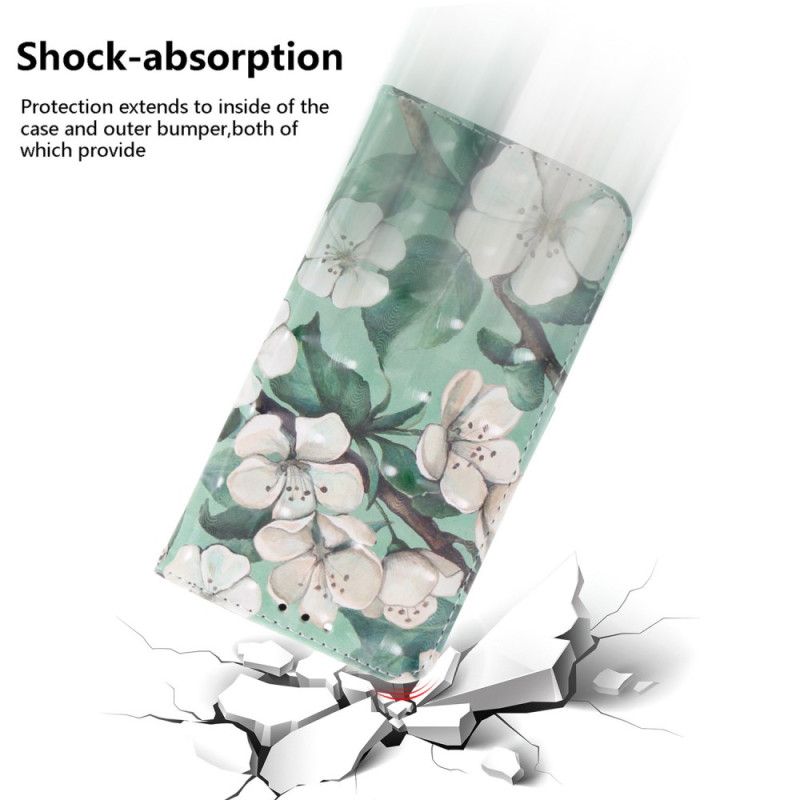 Folio Deksel Realme C53 Akvarellblomsterholder Med Snor Beskyttelse Deksel