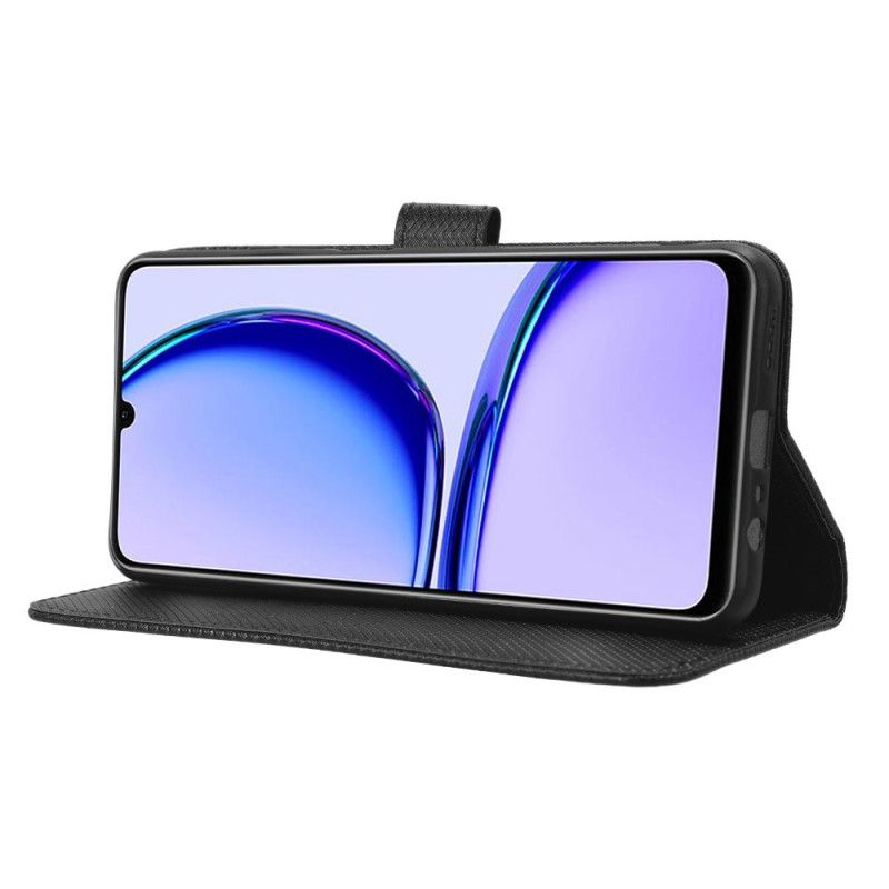 Folio Deksel Realme C53 Teksturert Med Stropp