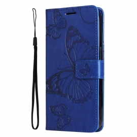 Folio Deksel Til Realme C53 Kjempestore Sommerfugler Med Stropp