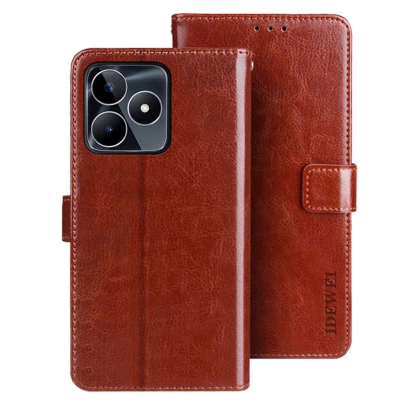 Lærdeksel Folio Deksel Realme C53 Mobildeksel Kunstig Skinn Idewei