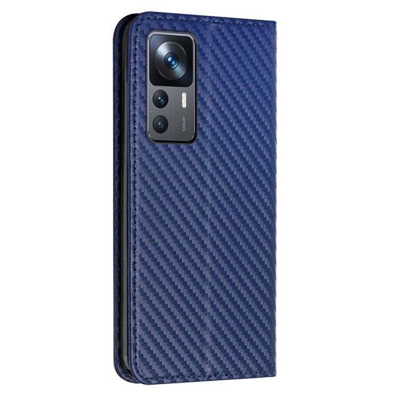 Beskyttelse Deksel Til Xiaomi 12T / 12T Pro Folio Deksel Karbonfiber Med Snor