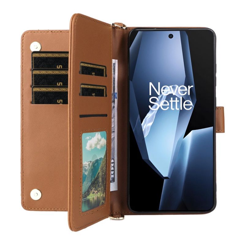 Folio Deksel Oneplus 13r Stilig Med Stropp Og Skulderstropp Beskyttelse Deksel