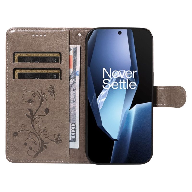 Folio Deksel Til Oneplus 13r Blomstermønstret Rem