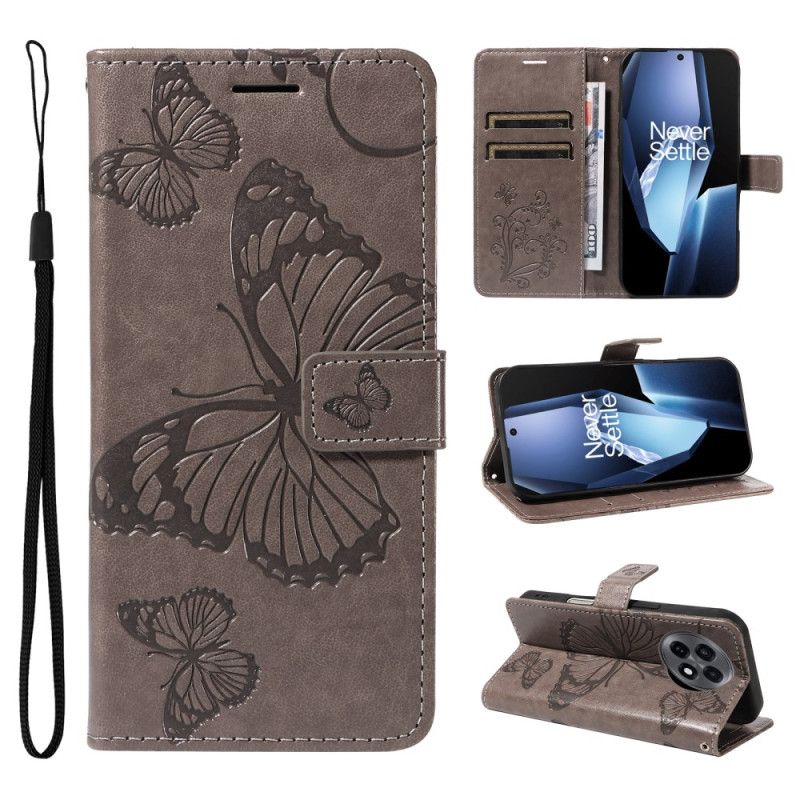 Lærdeksel Folio Deksel Oneplus 13r Kjempestore Sommerfugler