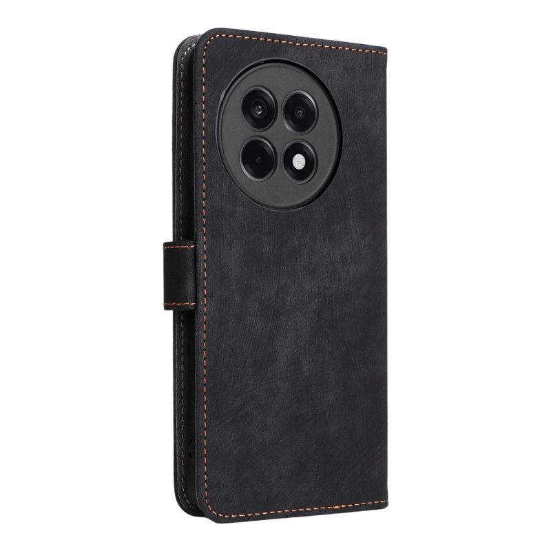 Lærdeksel Folio Deksel Oneplus 13r Mobildeksel Rfid-blokkerende Skinneffekt Med Stropp