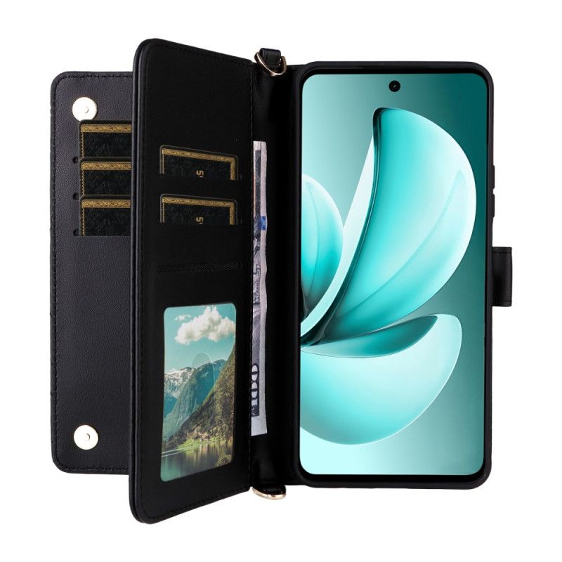 Folio Deksel Realme C71 Vattert Med Skulderstropp Og Håndleddsstropp Beskyttelse Deksel