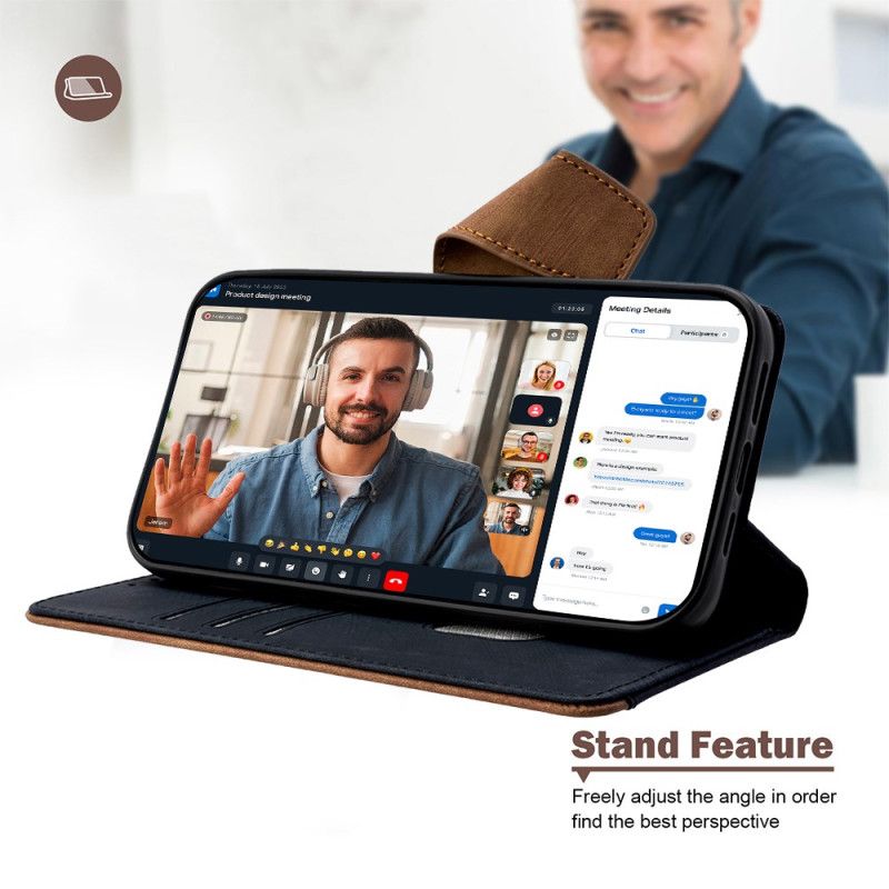 Folio Deksel Realme C71 Vintage Rfid-lommebok