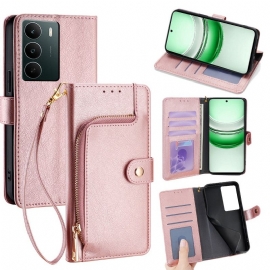 Folio Deksel Til Realme C71 Lommebok Med Glidelås