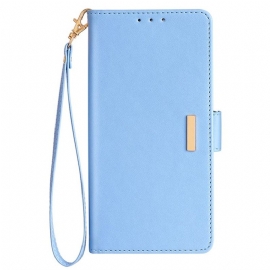 Folio Deksel Til Realme C71 Rfid-blokkering Og Gull Lås