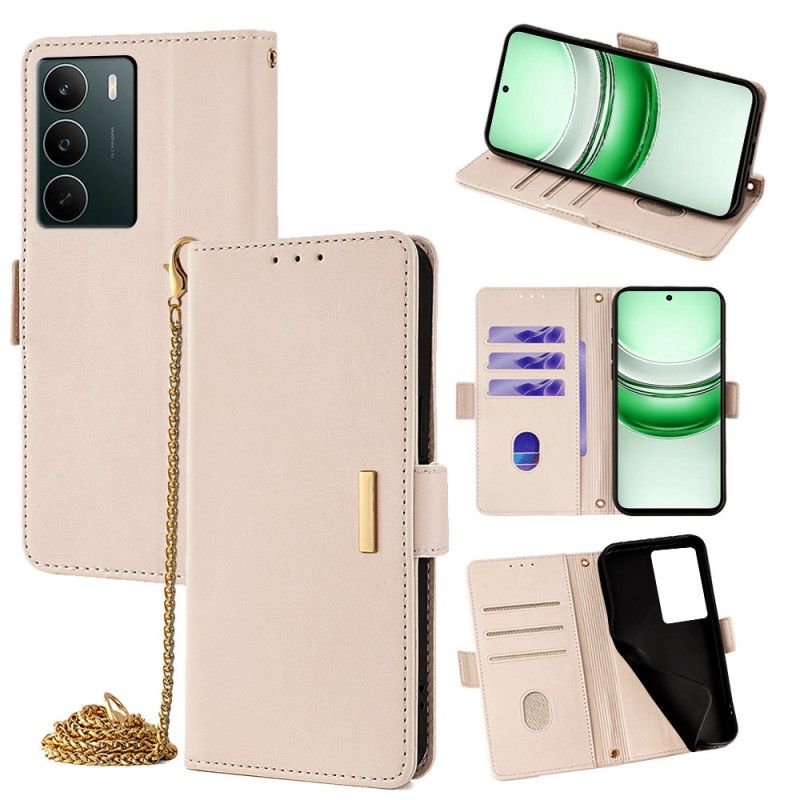 Folio Deksel Til Realme C71 Rfid-blokkering Og Gull Lås