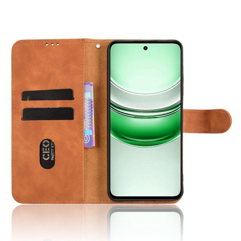 Folio Deksel Til Realme C71 Semsket Skinneffekt