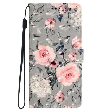 Folio Deksel Til Oppo A98 5g Rosa Blomster Med Stropp